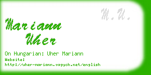 mariann uher business card